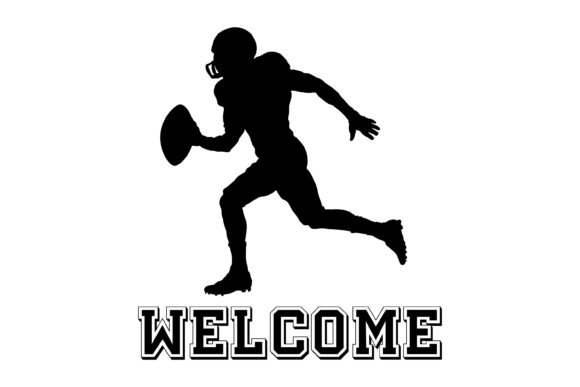 American Football Ball SVG Welcome Logo: Graphics for Crafts & Content