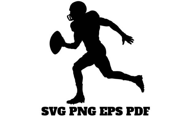 American Football Player Runs Silhouette Graphics