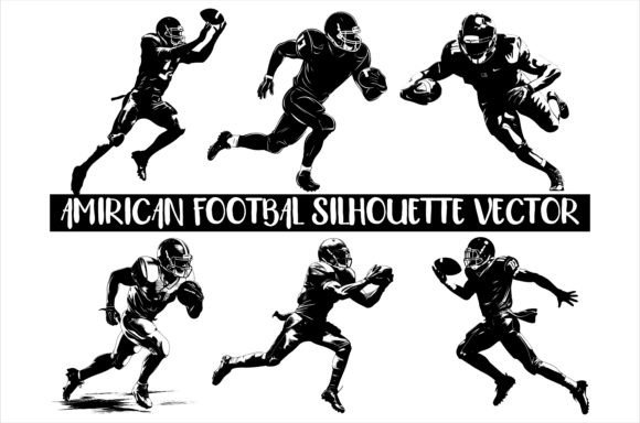 American Football Silhouette Vector: Graphics for Crafts