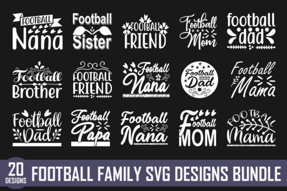Football Family Quotes Designs Bundle: Graphics for Crafts
