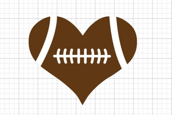 Football Heart Graphics for Crafts
