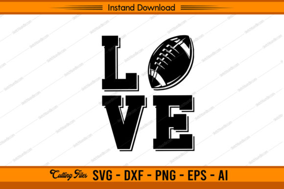 Football Love - Black: Graphics for Crafts