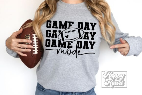 Game Day Mode Football Mama Shirt SVG: Graphics for Crafts
